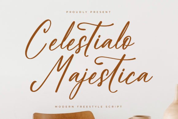 Celestialo Majestica: A Modern Freestyle Script for Luxury Branding